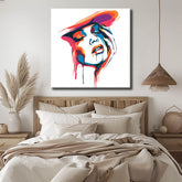 Painting by Numbers Art Lifestyle Face with Colored Spots and Cylinder